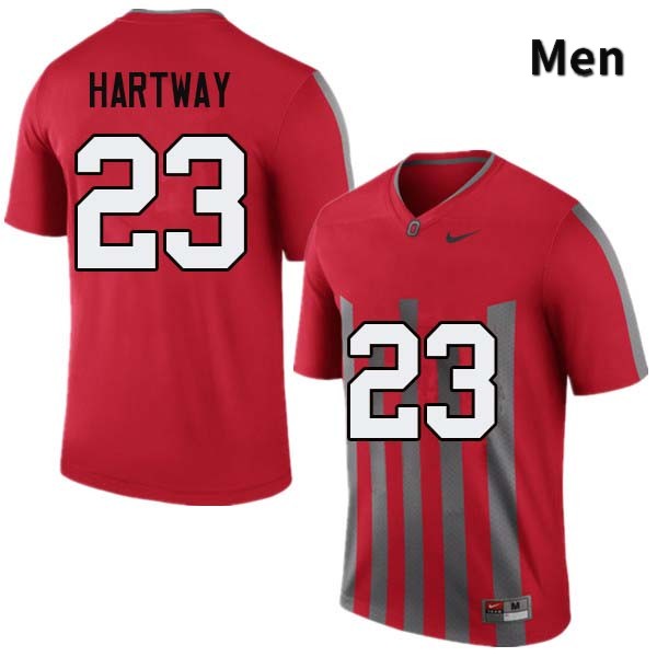 Men's Ohio State Buckeyes #23 Michael Hartway Throwback Authentic College Stitched Football Jersey 23CA046TM